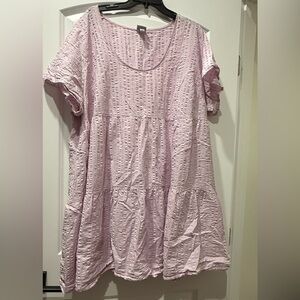 a new day Light Pink Textured Babydoll Dress